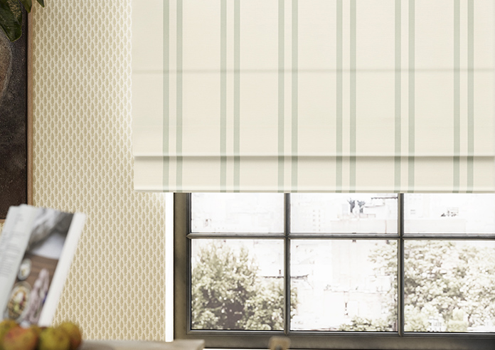 Adelaide, Winnies Stripe Bud Green - Roman Blind - Image 5